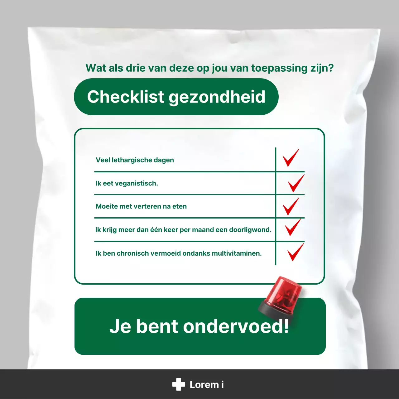 Eenvoudige voedingsinformatie in wit en groen