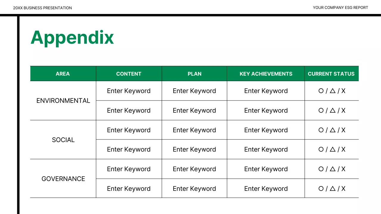 Green Modern Esg 보고서 문서 프레젠테이션
