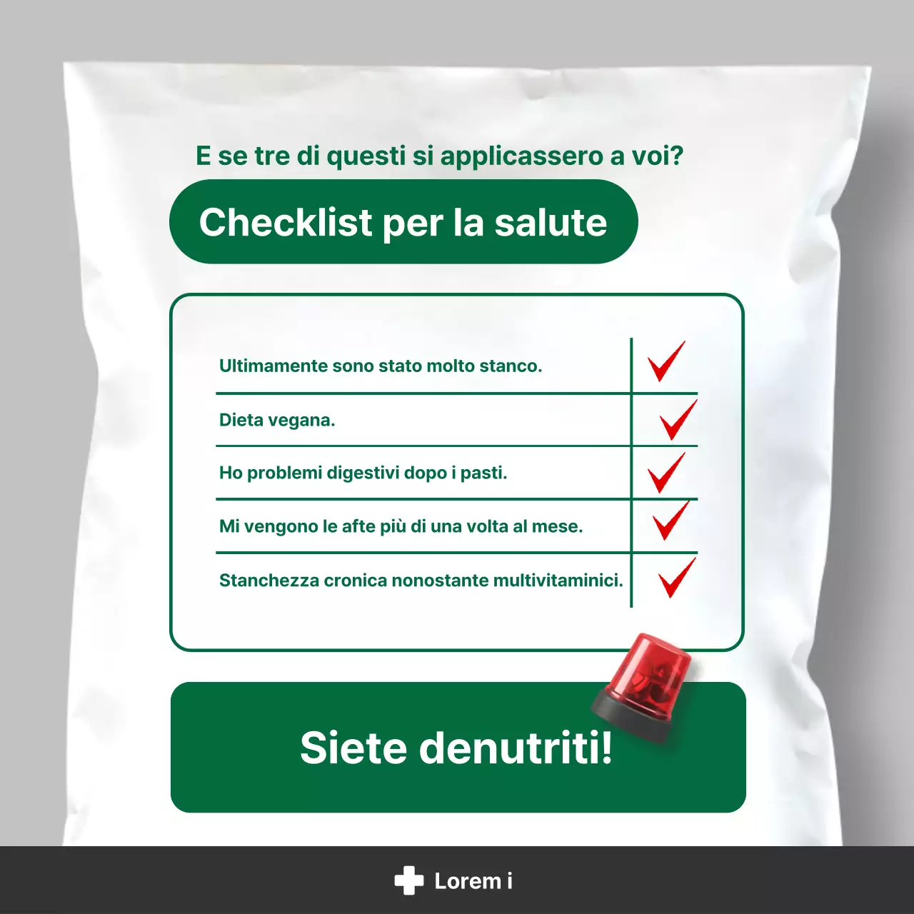 Informazioni nutrizionali semplici in bianco e verde