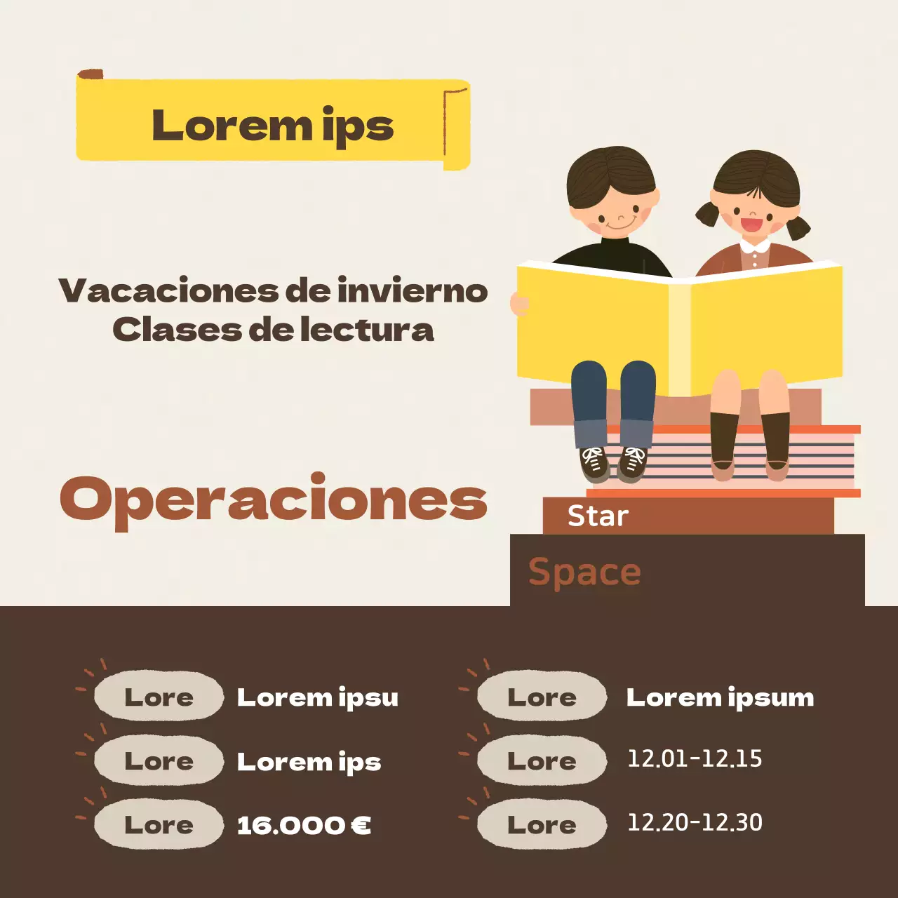 Promover el programa amarillo y marrón de vacaciones de invierno