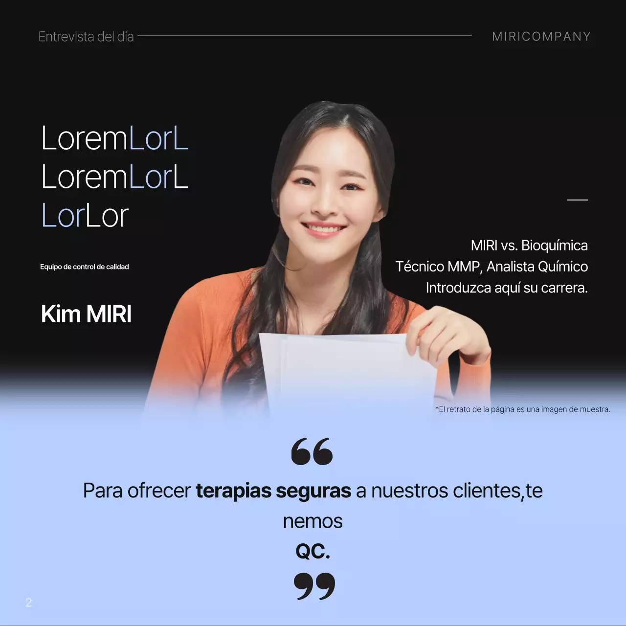 Información minimalista para entrevistas de trabajo en azul claro y negro