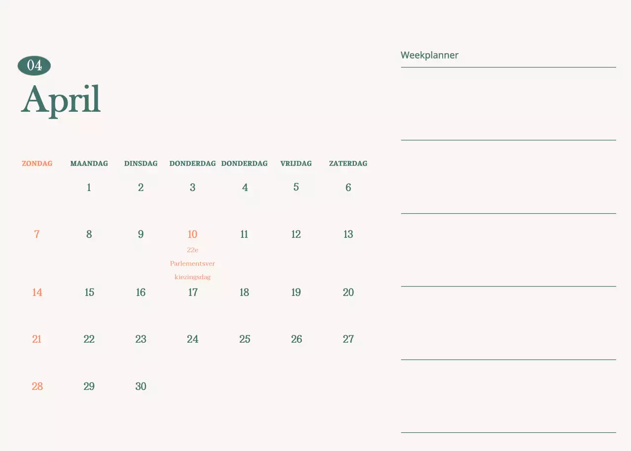 Cafékalender met aanbevelingen voor de drank van de maand