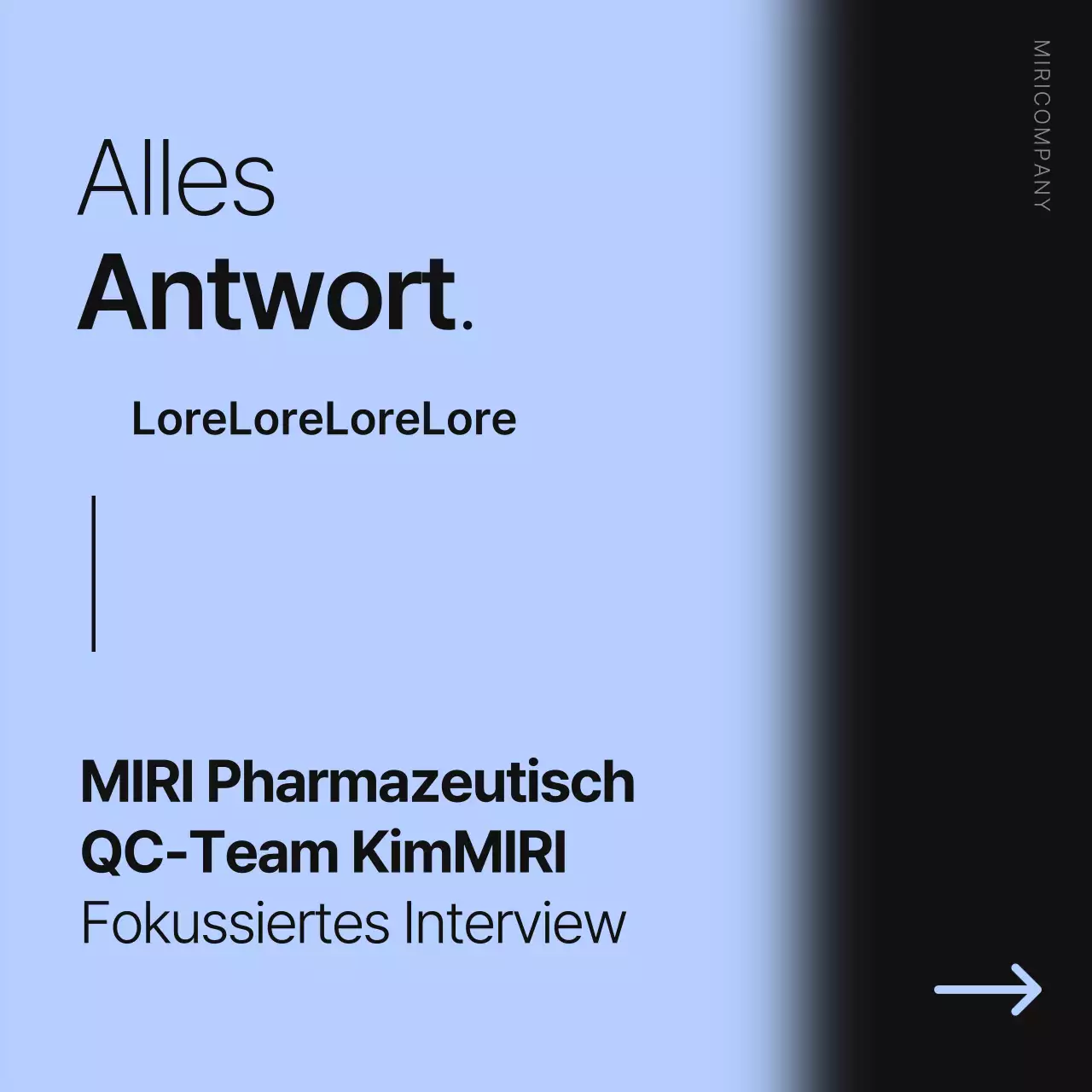 Minimalistische Informationen zum Vorstellungsgespräch in Hellblau und Schwarz