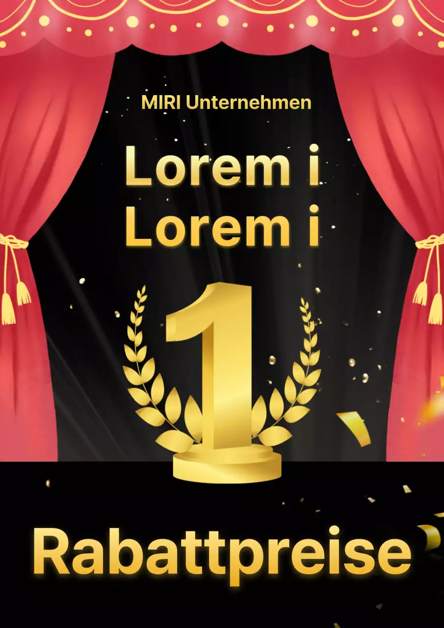 Klassische preisgekrönte Rabattanzeige in Schwarz und Gold