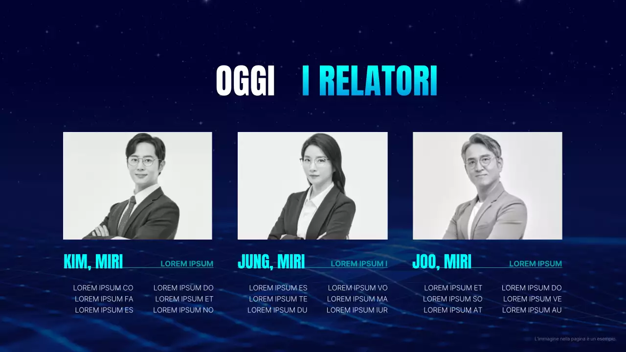 Semplice presentazione per conferenze in blu navy e azzurro