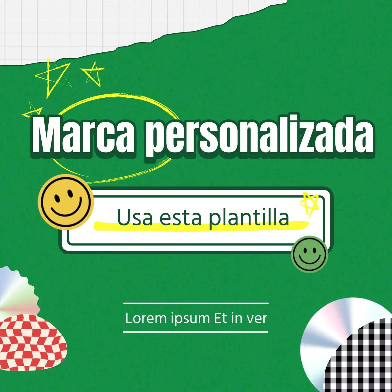 Guía para un kit de marca kitsch verde y amarillo