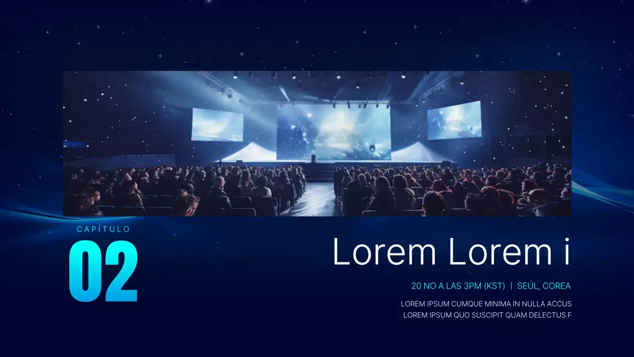 Presentación de conferencia sencilla en azul marino y azul claro