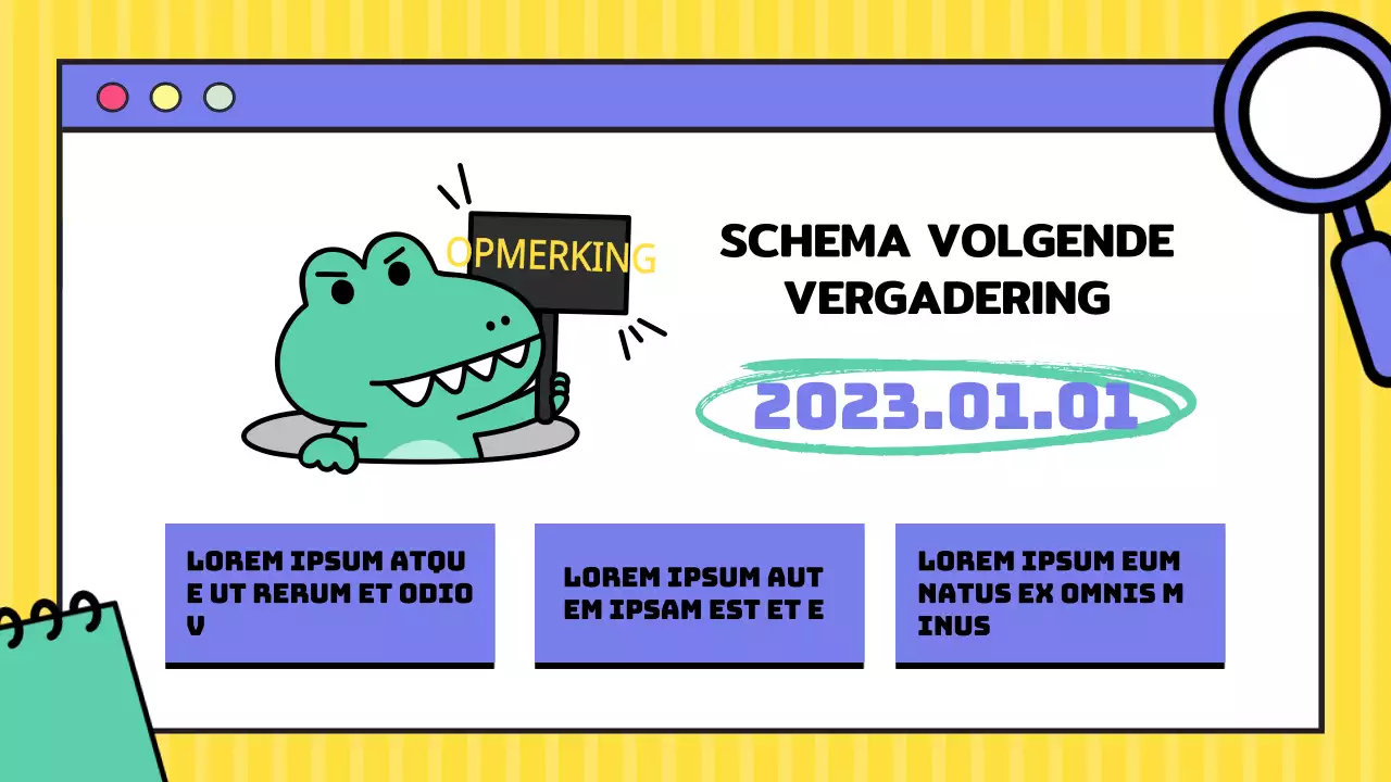 Geel en paars trendy marketing studie aantekeningen verslag