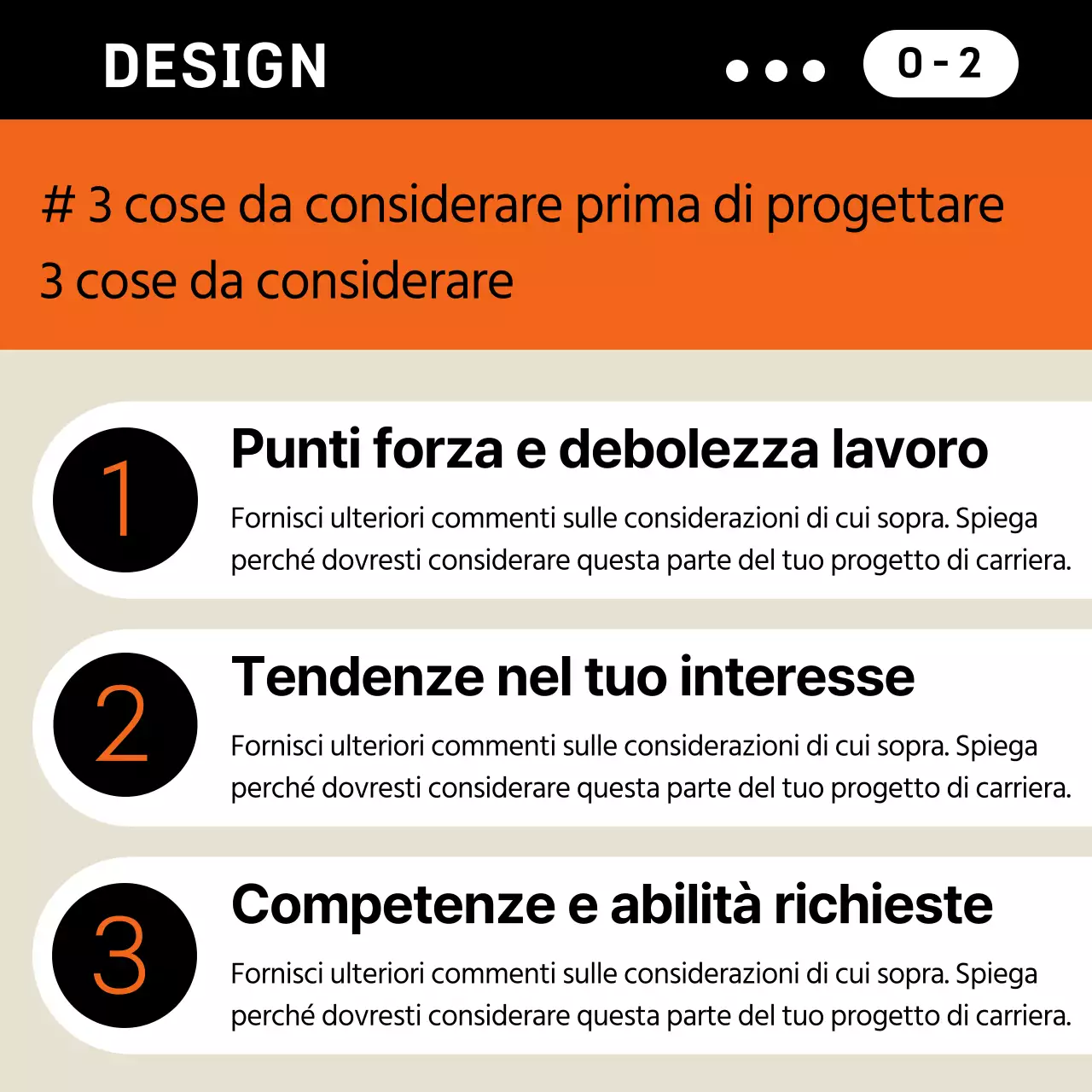 Piano aziendale semplice in arancione e beige