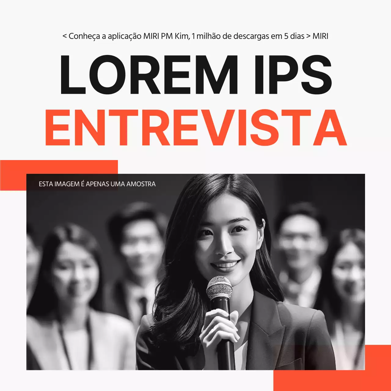 Uma carta de apresentação para uma entrevista empresarial moderna, a preto e branco e cor de laranja