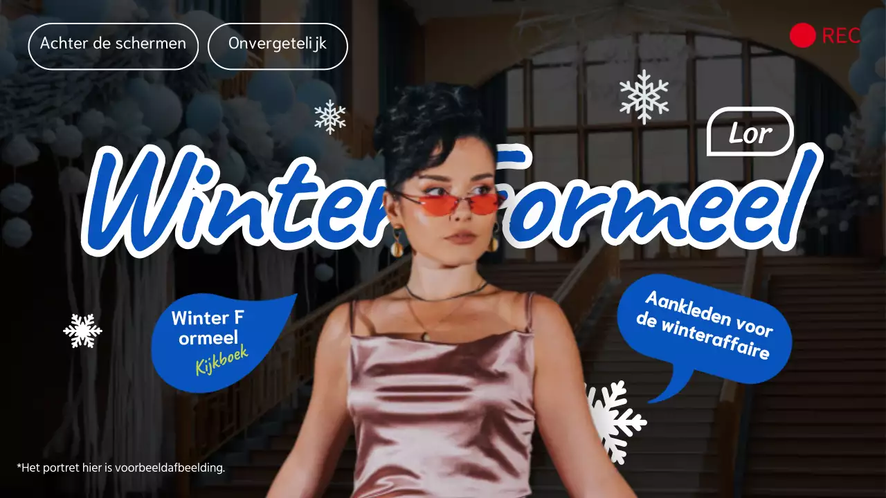 Blauw en zwart Elegante Winter Formele Haul