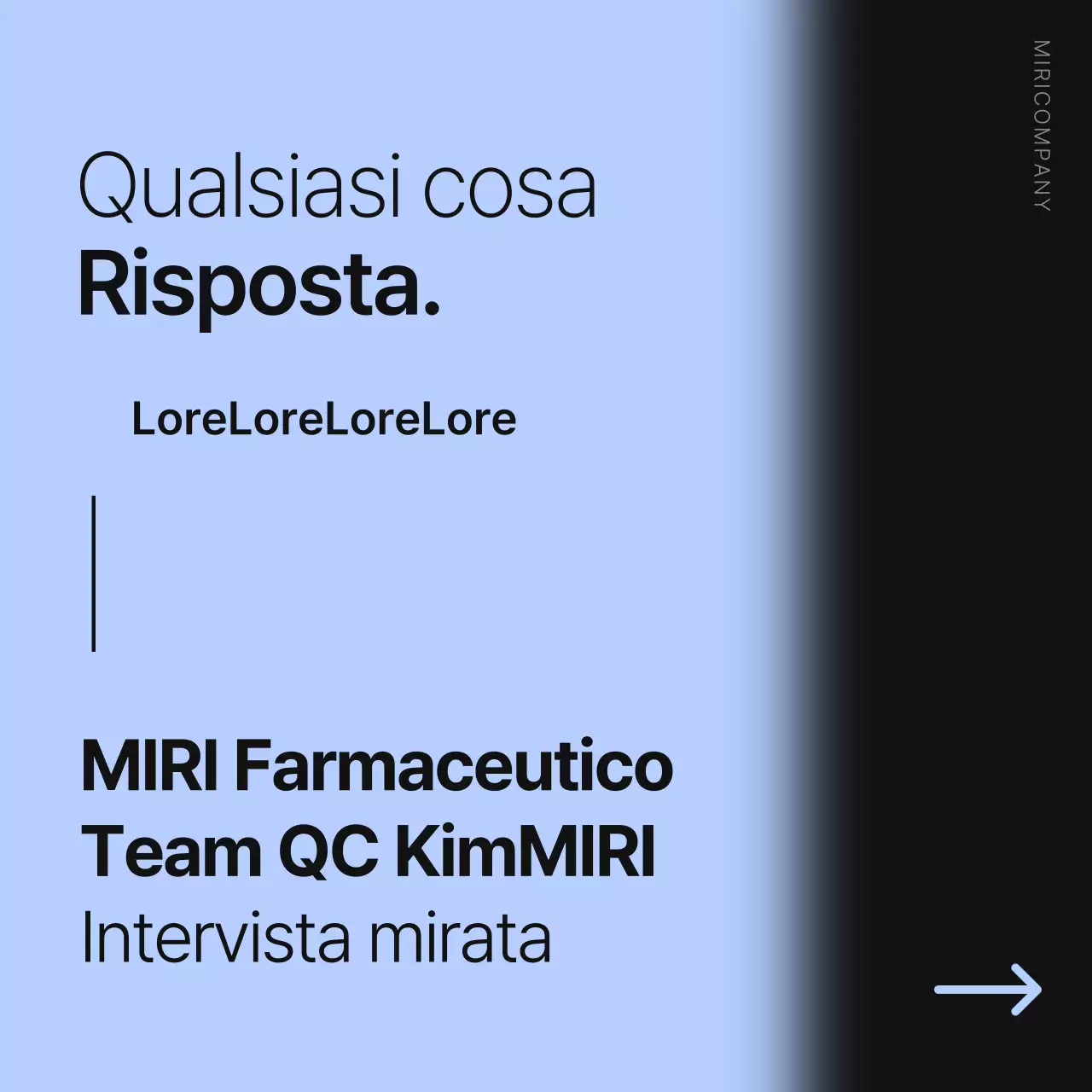 Informazioni minimaliste sul colloquio di lavoro in azzurro e nero