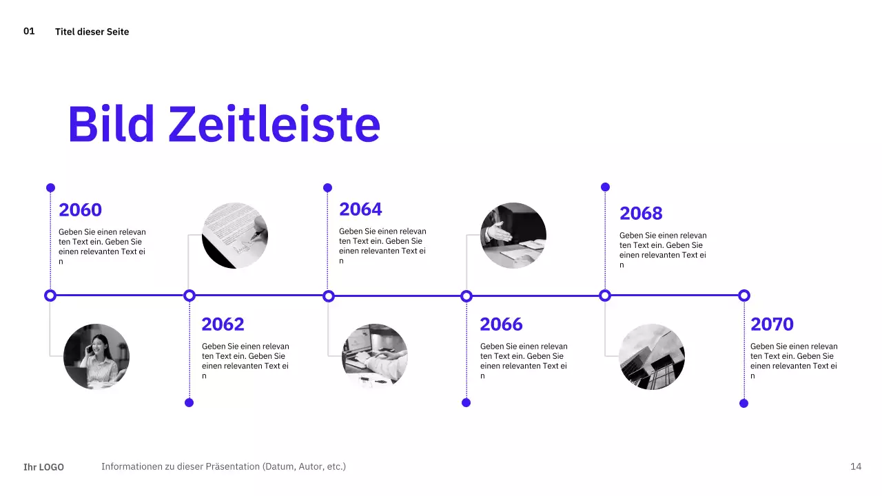 Einfache, abwechslungsreiche Layouts in Blau für die Planung