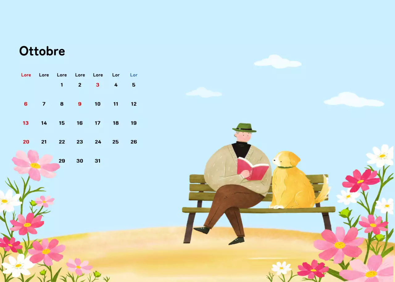 Un calendario di Capodanno caldo e illustrato