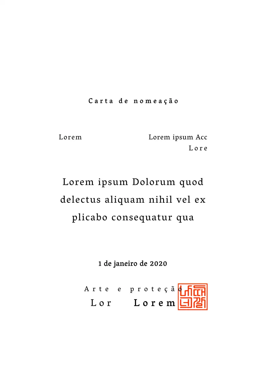 Conceber cartas de nomeação