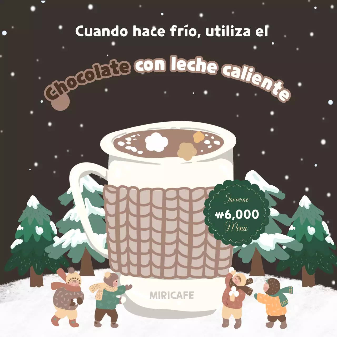 Anuncio kitsch de chocolate con leche en beige y marrón