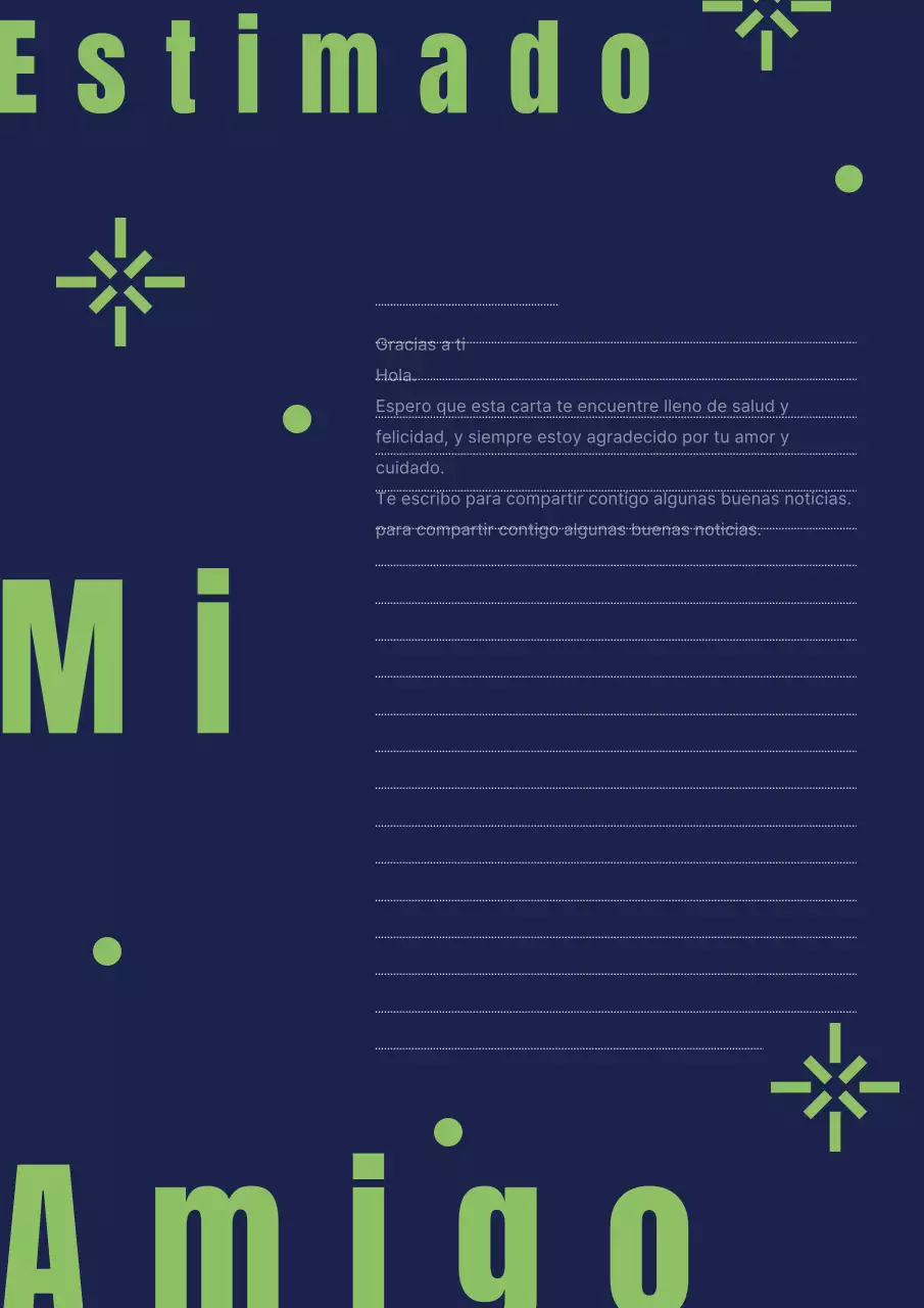 Invitación de carta moderna en azul marino y chartreuse