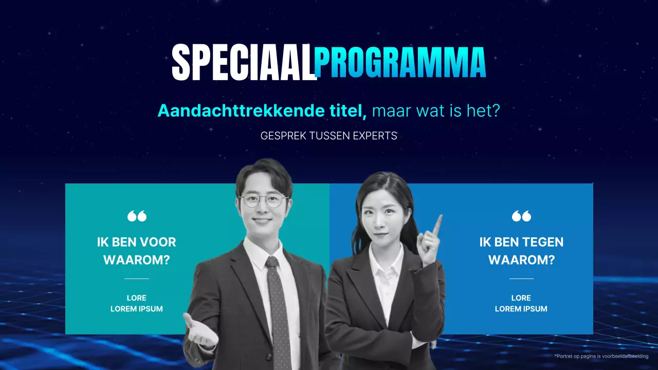 Eenvoudige conferentiepresentatie in marineblauw en lichtblauw