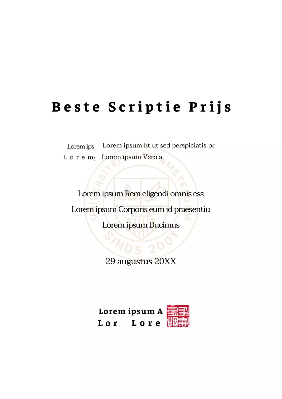 Eenvoudige universiteit beste papier award met school award formulier concept