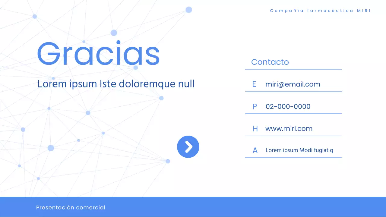 Moderna propuesta de concurso farmacéutico sanitario en blanco y azul