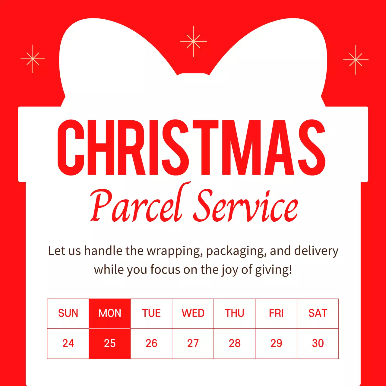 레드 모던 크리스마스 프로모션 소셜 미디어 게시물