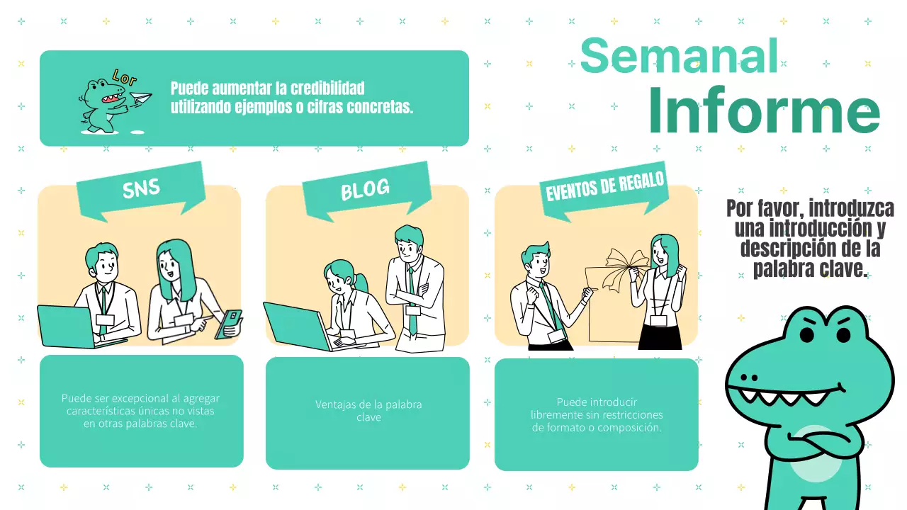 Informe sobre notas de marketing Kitsch en blanco y menta