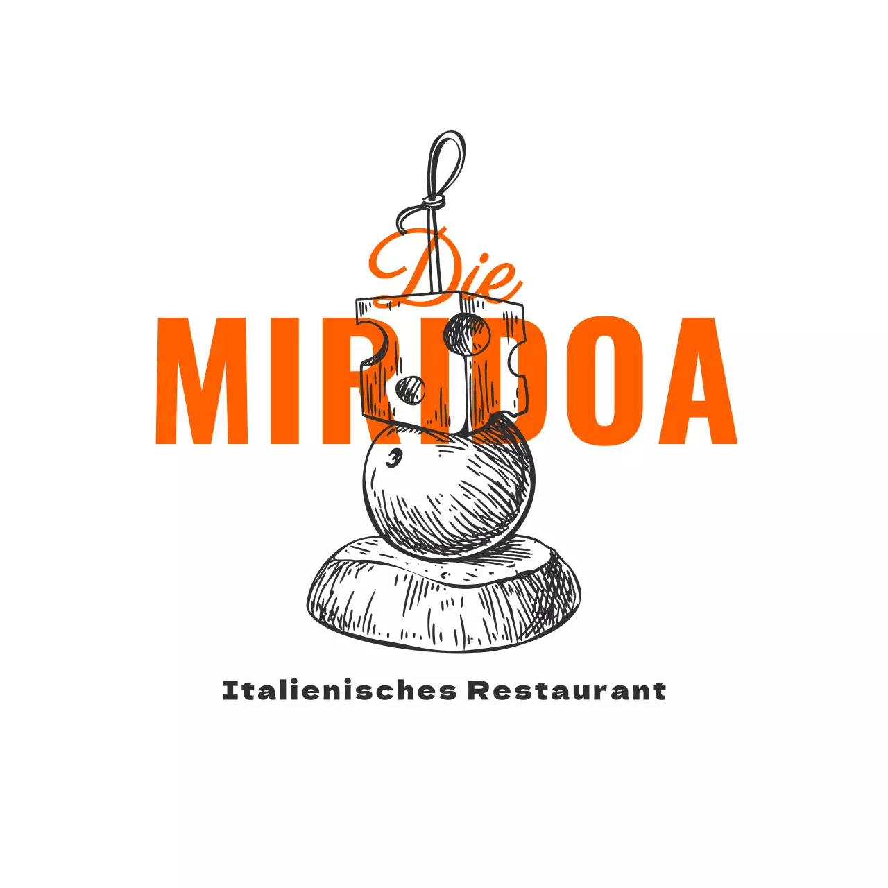 Restaurant Typografie Konzept in Skizze Illustration