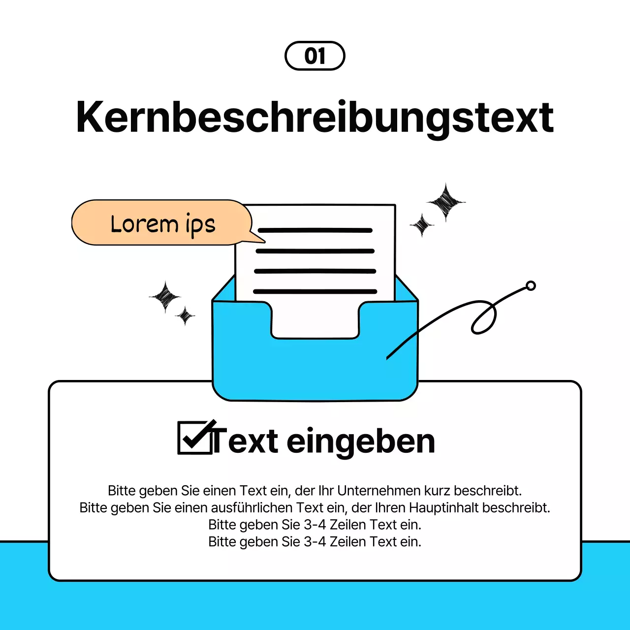  Einfache Business-Tipps in Hellblau und Schwarz