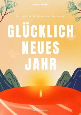 Förderung des traditionellen Stils der gelben und roten Neujahrskarten