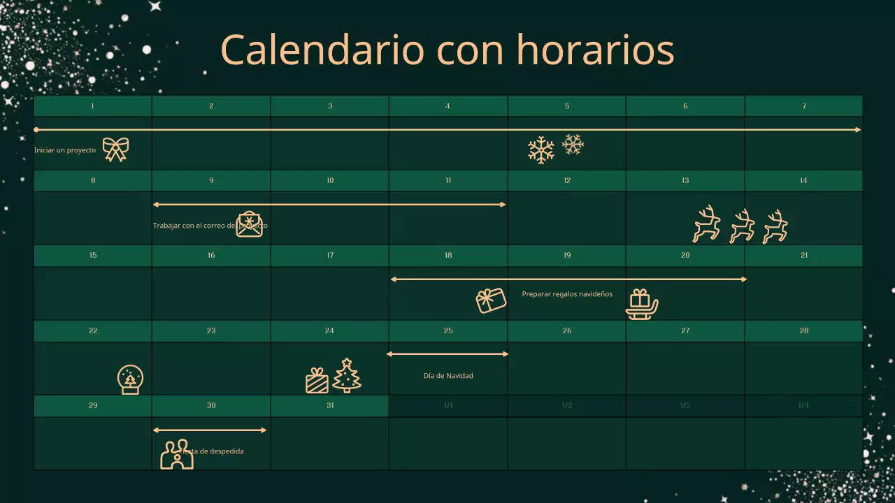Presentación de concepto navideño con clase sobre fondo caqui