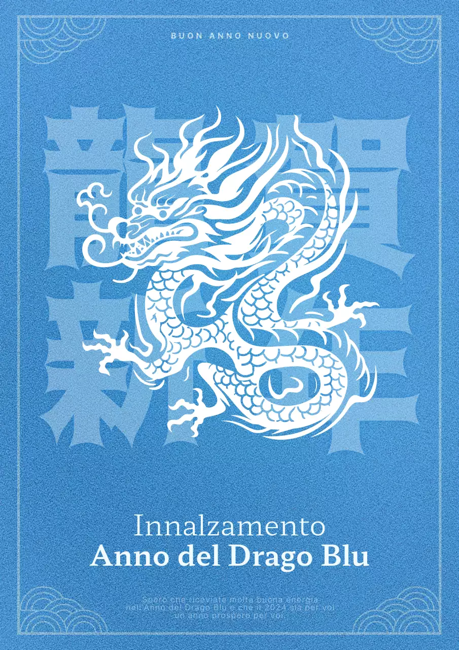 Promuovere il concetto tradizionale dell'Anno del Drago in azzurro