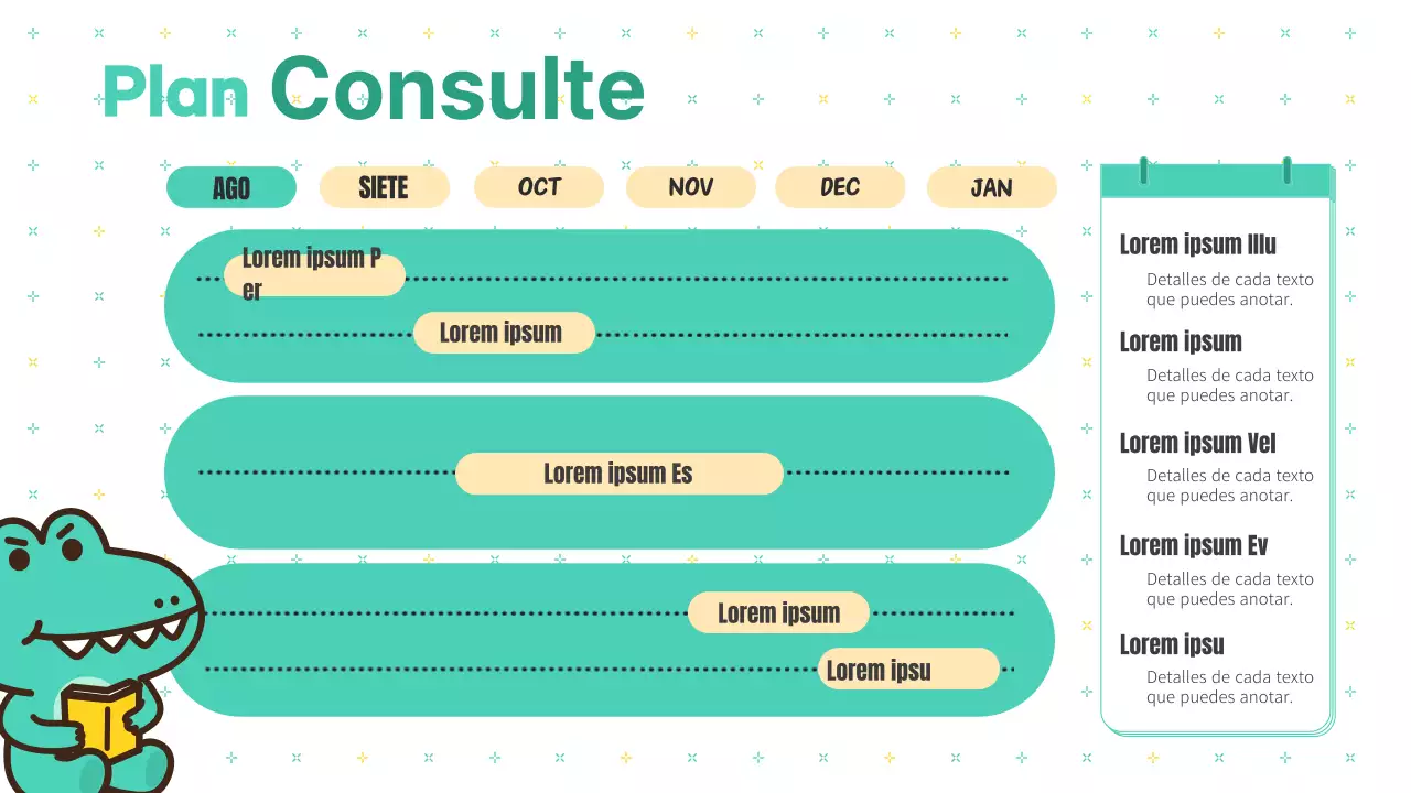 Informe sobre notas de marketing Kitsch en blanco y menta