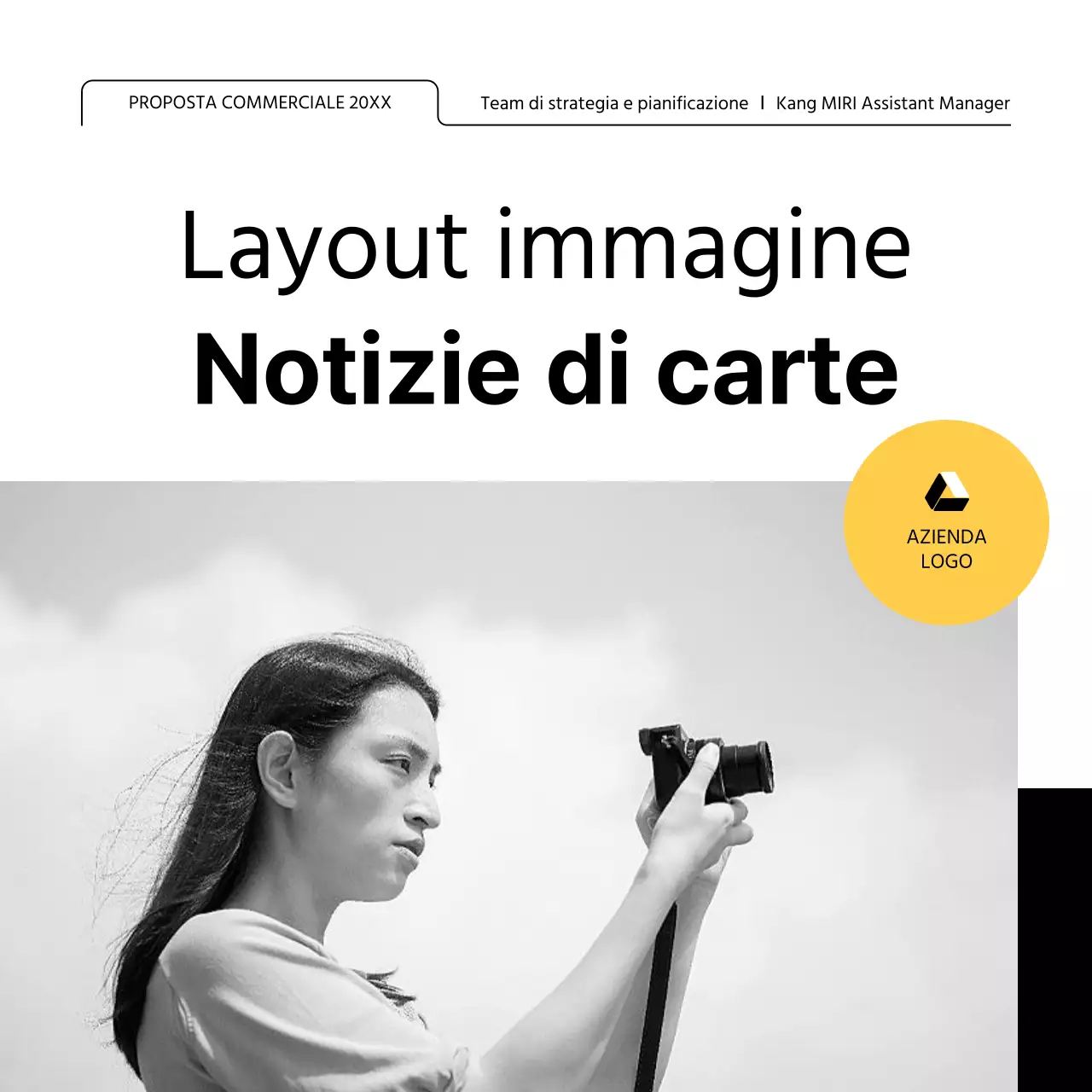 Promuovete un layout con molte cornici semplici in bianco e nero.