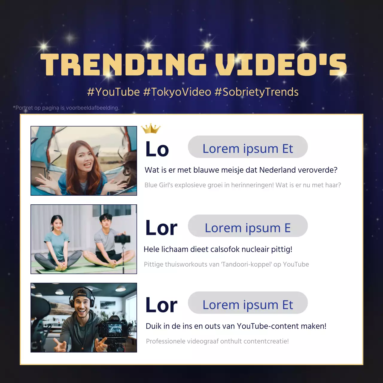 Luxe inhoud in goud en marineblauw Eindejaarsinformatie