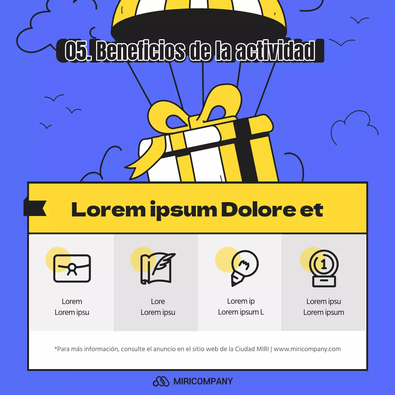 Promueva la contratación con un toque de amarillo y azul