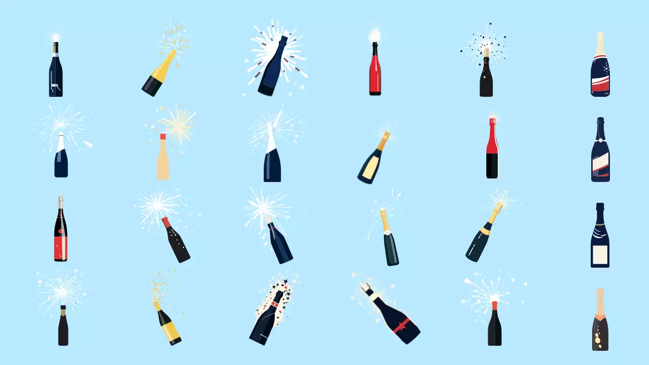 Collezione di elementi per le feste di buon anno