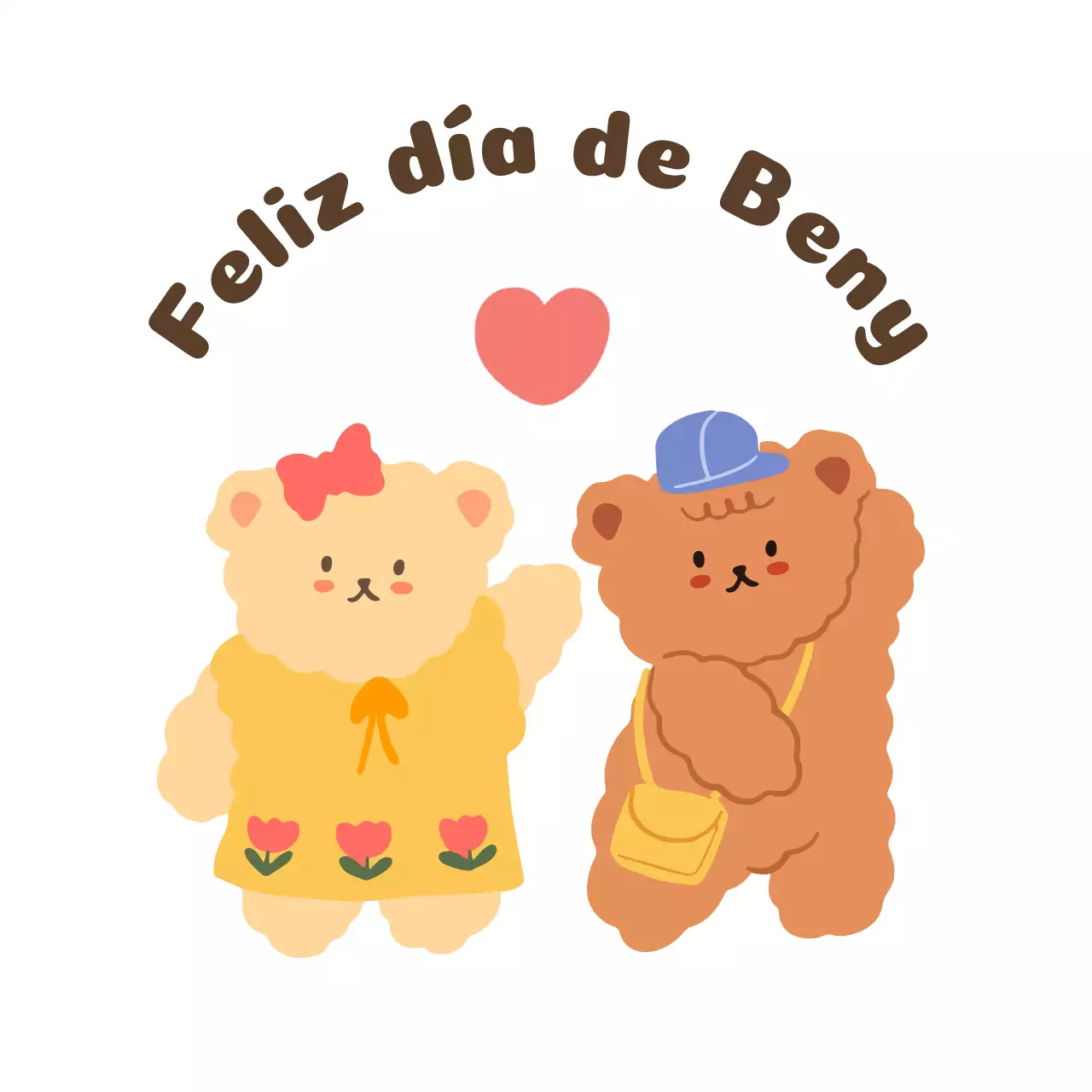 Diseño de papelería con dos simpáticos ositos de peluche juntos