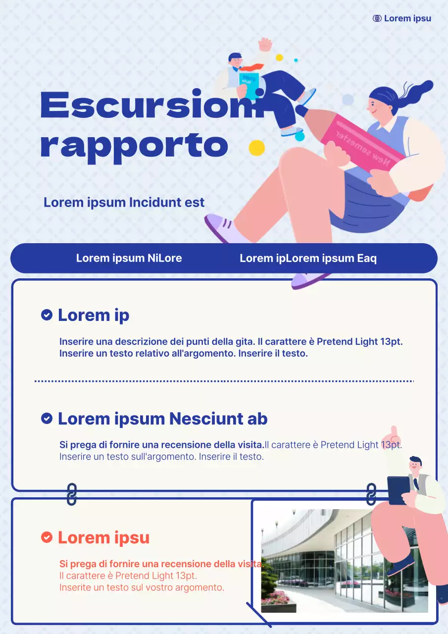 Un semplice resoconto di gita in blu e azzurro