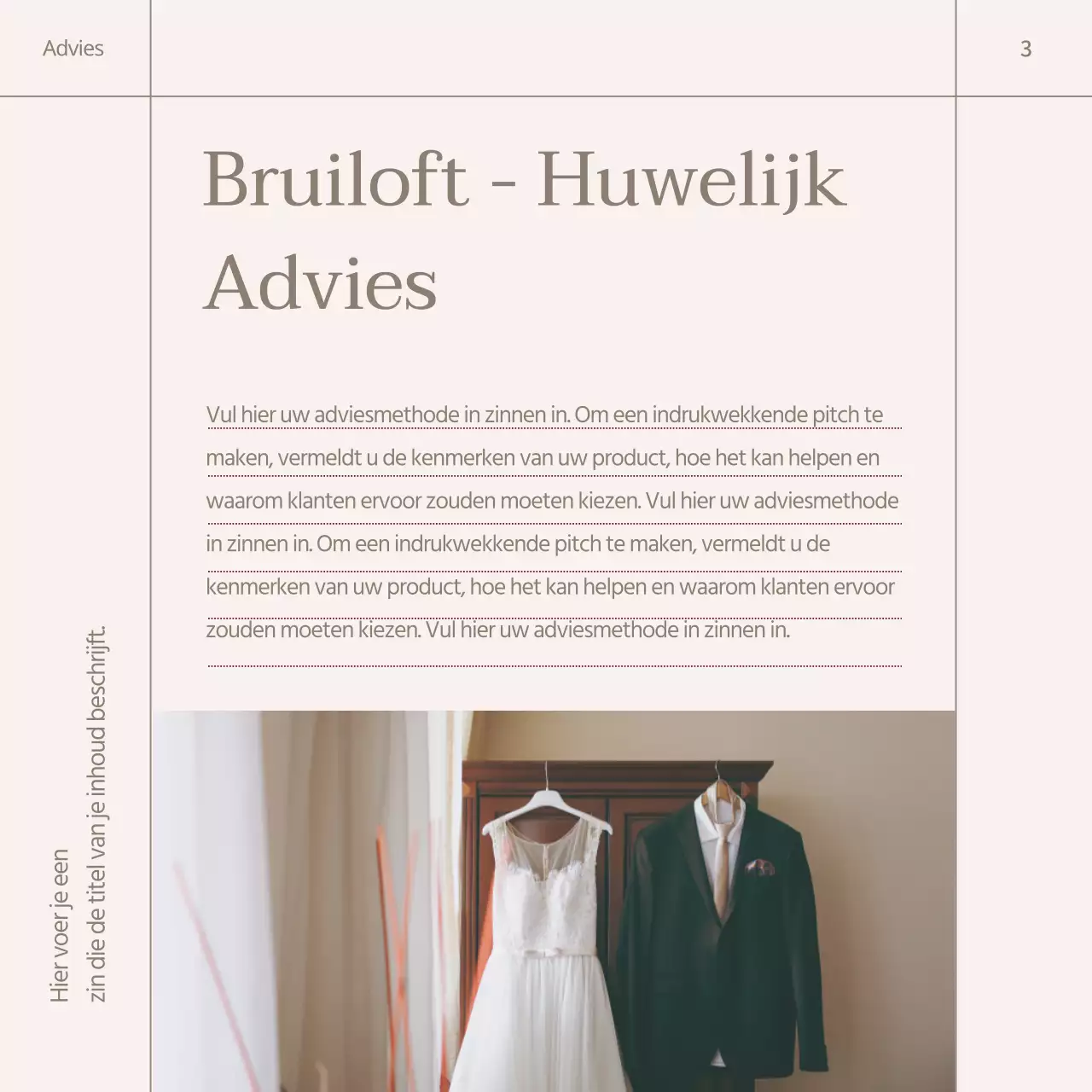 Promoot een modern trouwmerk in roze en bruin