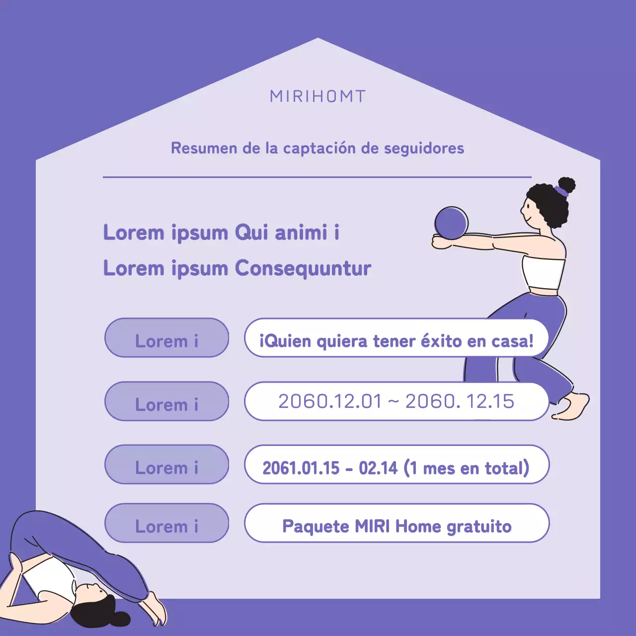 Promover un entrenamiento en casa malva y moderno para captar adeptos