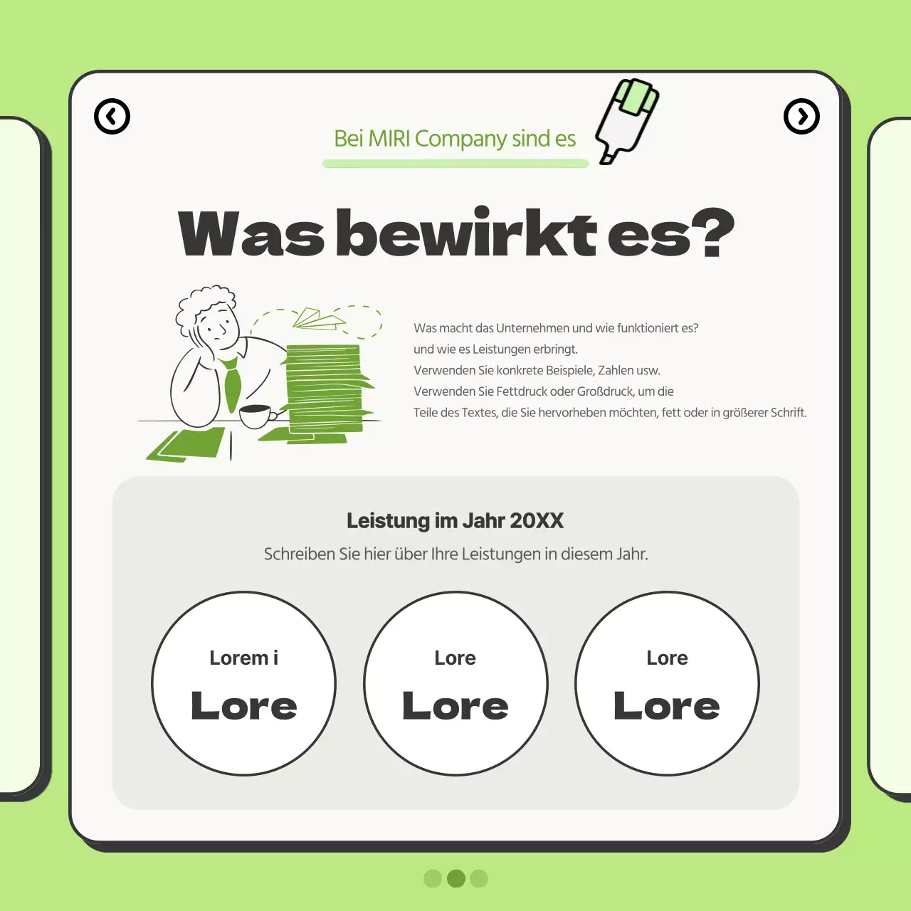 Einfache Firmenwerbung in Chartreuse und Orange