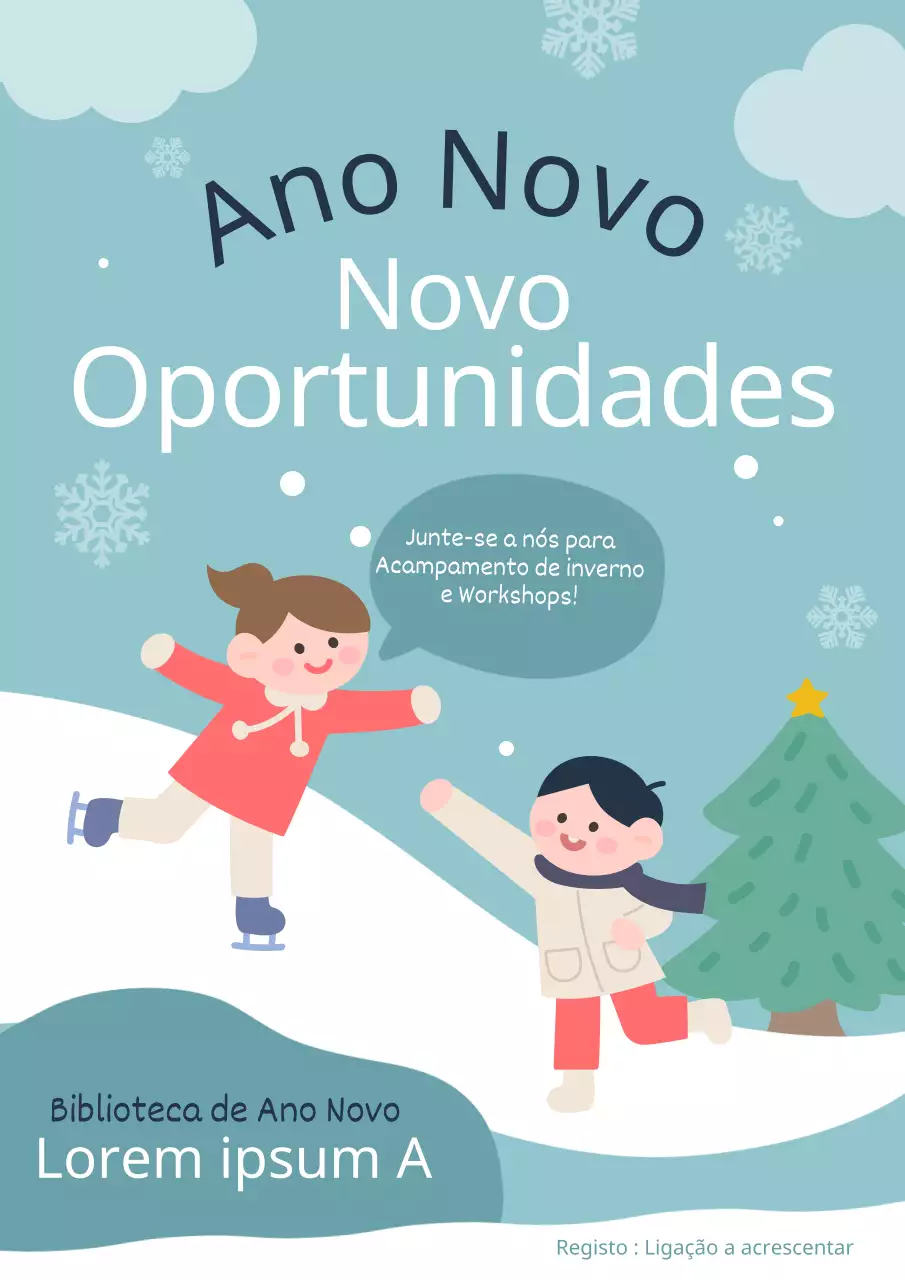 Promover um acampamento de inverno acolhedor em azul claro