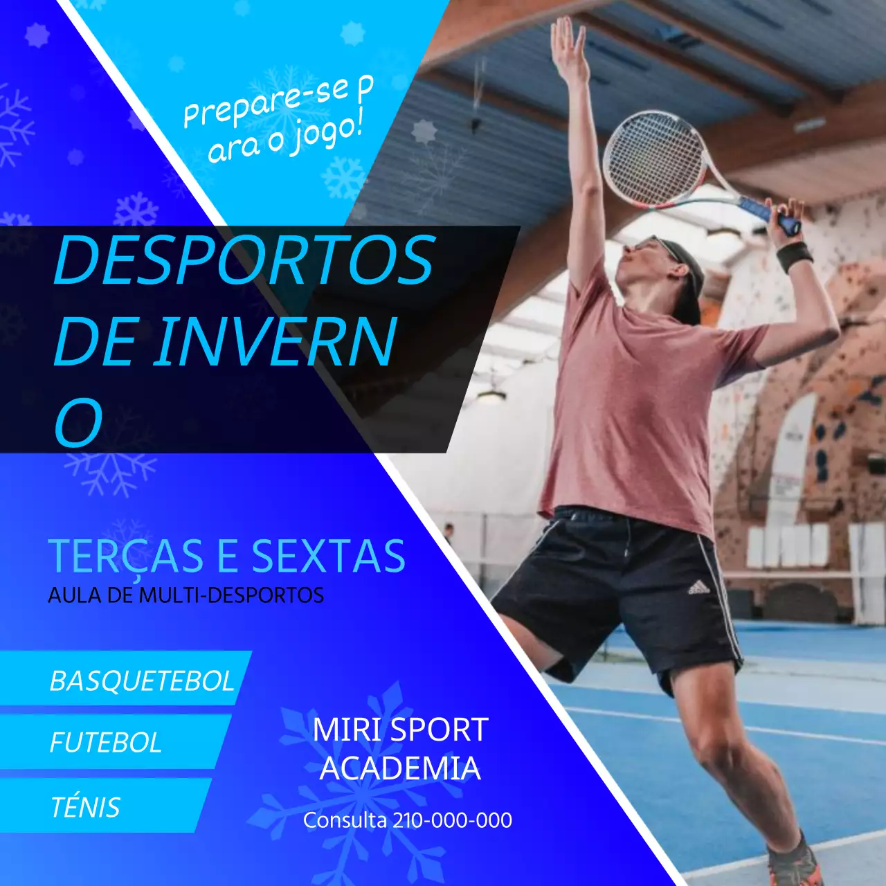 Promover um centro moderno de desportos de inverno em azul