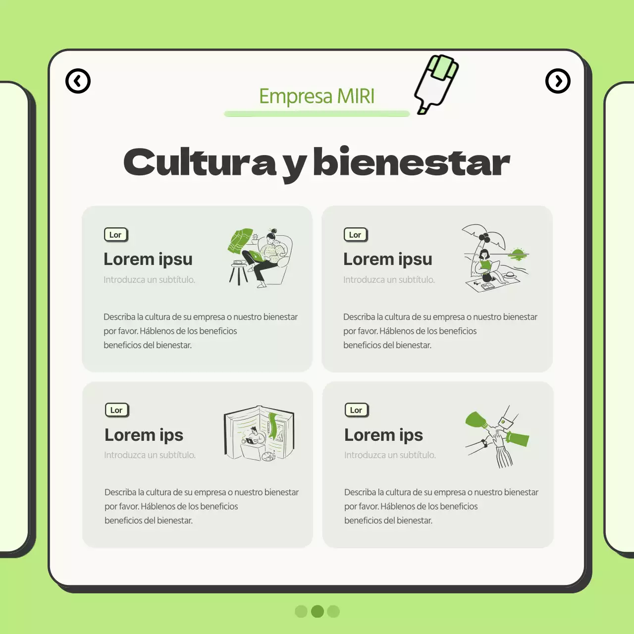 Simple promoción de empresa en chartreuse y naranja