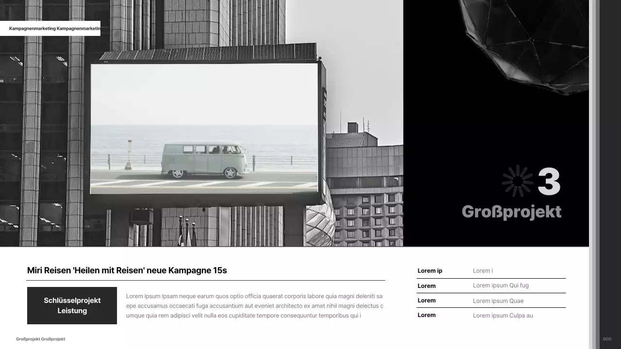 Minimalistisches Schwarz-Weiß-Portfolio für Karriere-Vermarkter