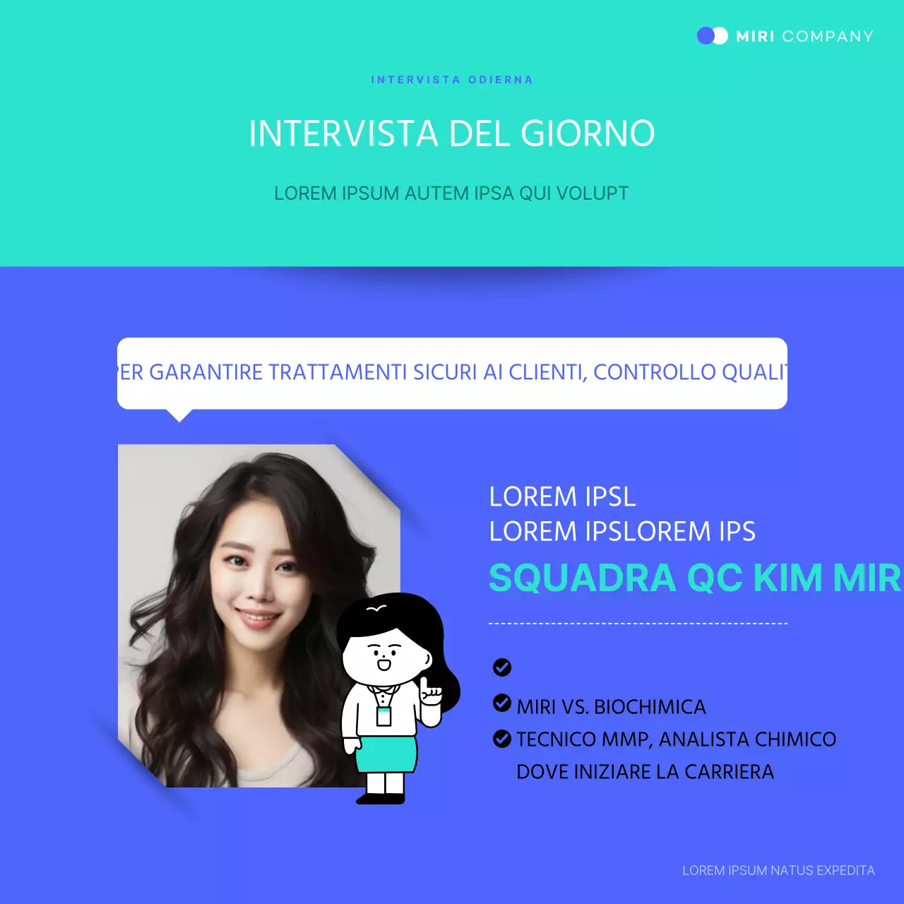 Promuovere un semplice corso intensivo di lavoro in blu e menta