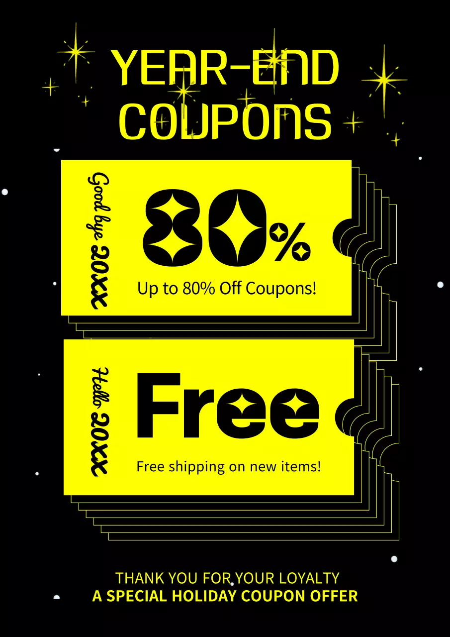 Yellow Retro Coupon Promotion Poster