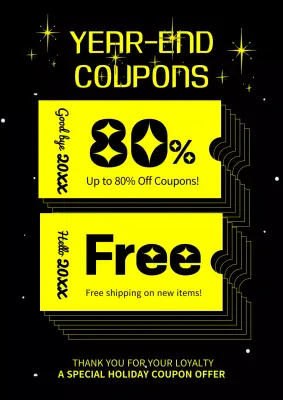 Yellow Retro Coupon Promotion Poster