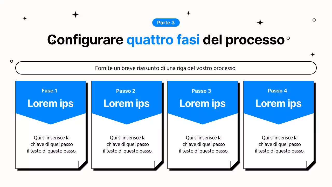 Semplice presentazione del lavoro d'ufficio in blu e nero