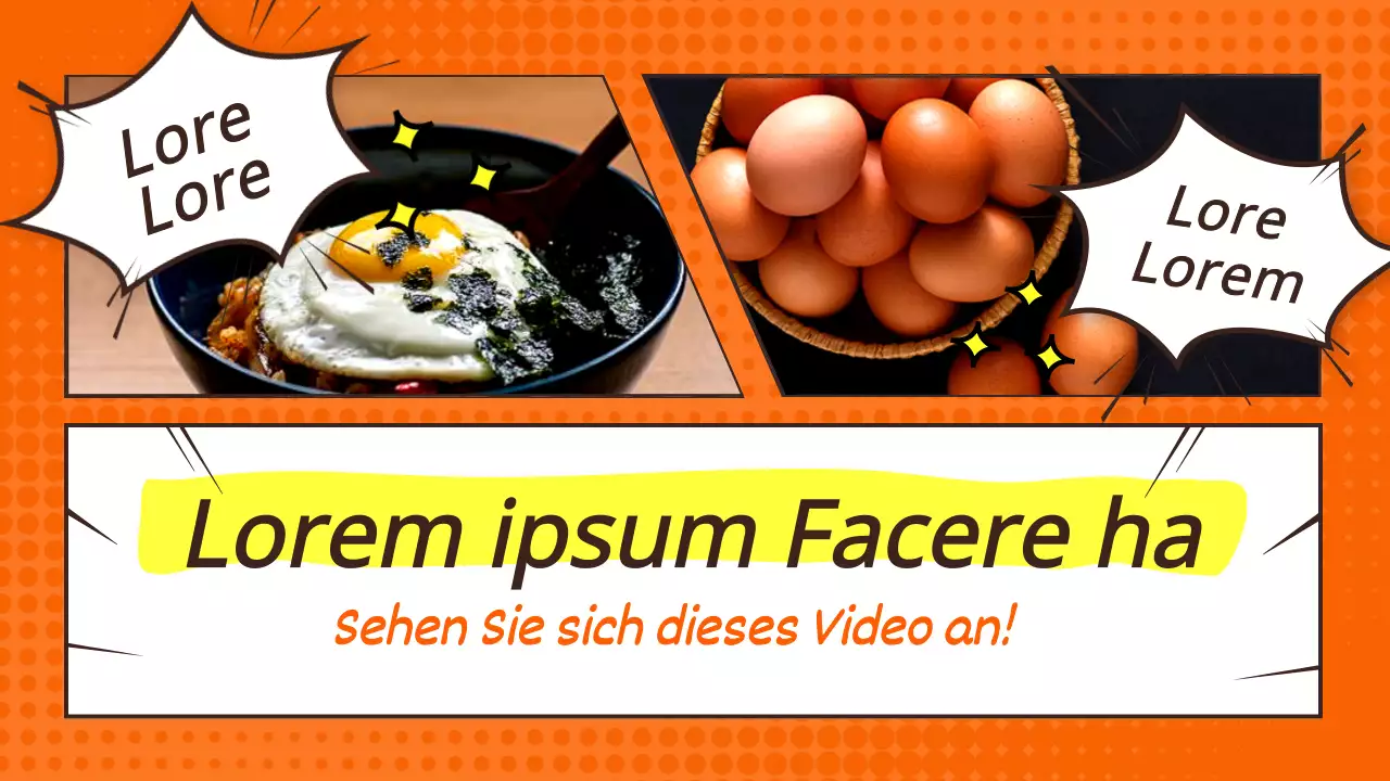 Superleichtes Rezept im Pop-Art-Stil in Orange und Gelb